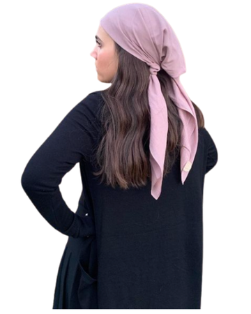 Mauve Non Slip 100% Cotton Tichel with Tying Guide myselflingerie.com